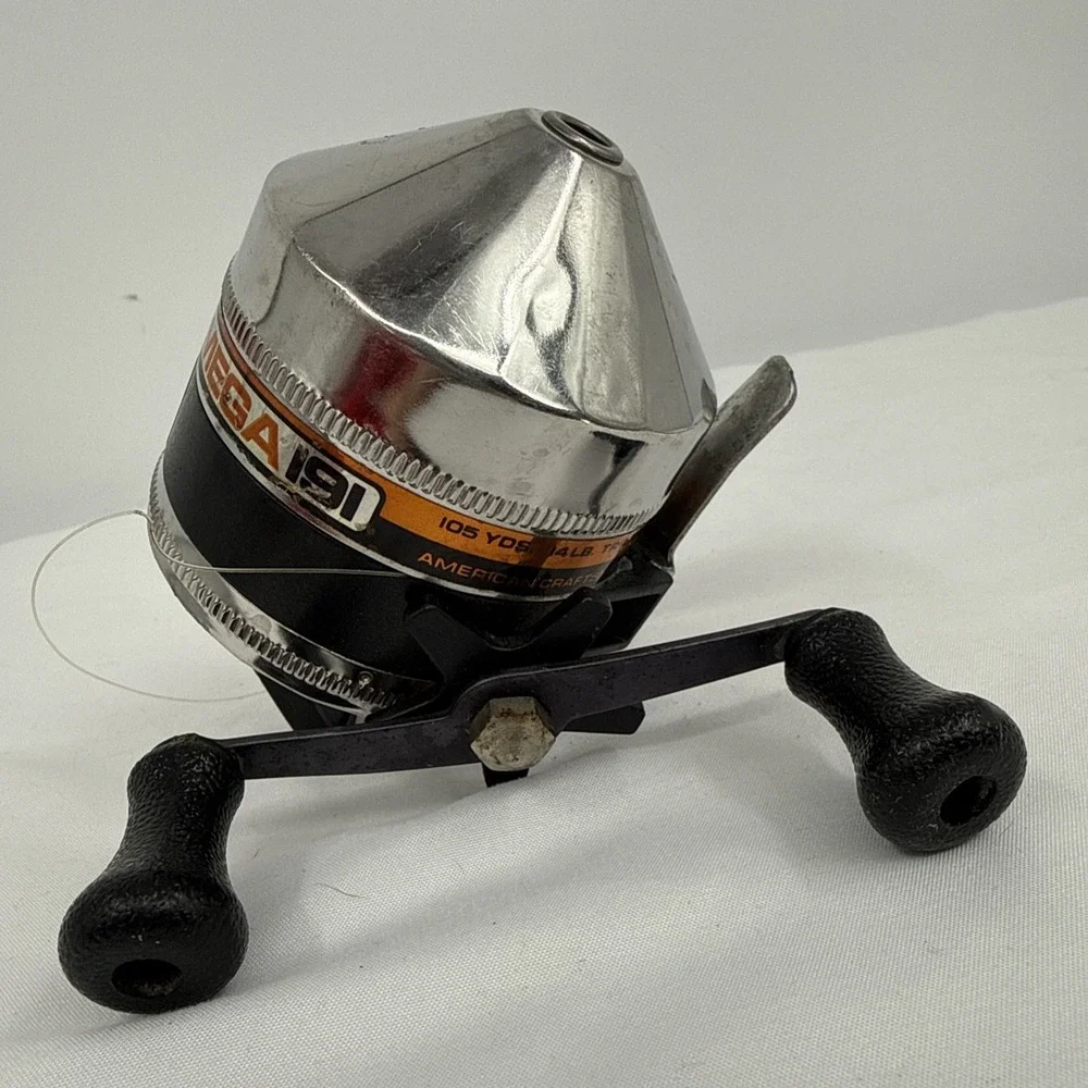 Vintage Zebco Omega 191 Ball Bearing Spin Cast Reel Made In USA C2